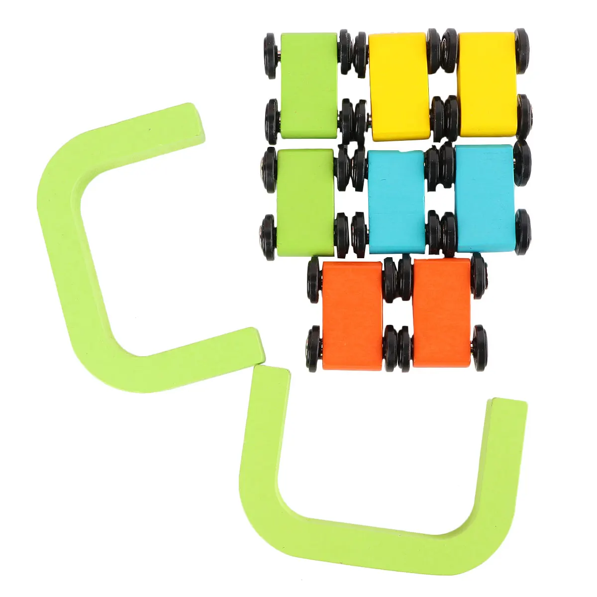 

Wooden Gliding Car Track Kids Toy Eco Material Cartoon Safe Corners Intellectual Development Non Remote Vehicle Play Set