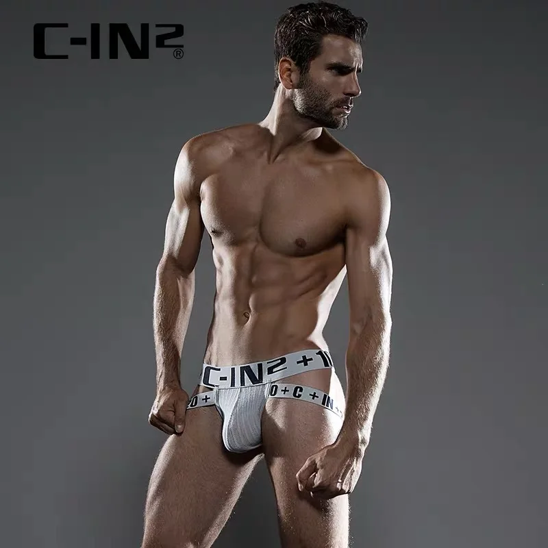 C-IN2 Men\'s double thong low-rise sexy buttock revealing underwear youth gay hip lifting spice cin2 men thong