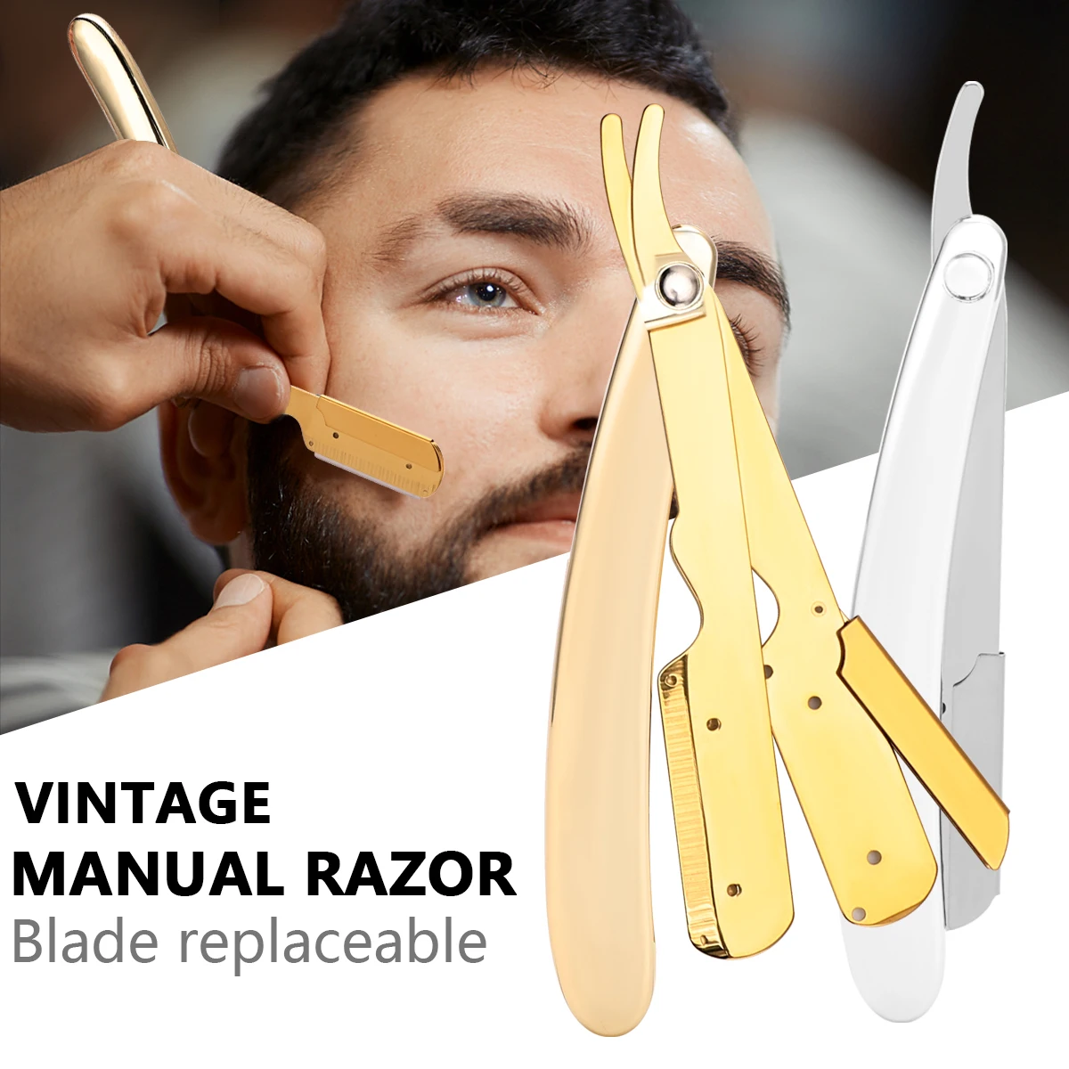 Professional Barber Razor Folding Shaving Knife Manual Beard Cut Razors Holder For (No Shaving Blade) Salon Removal Tools