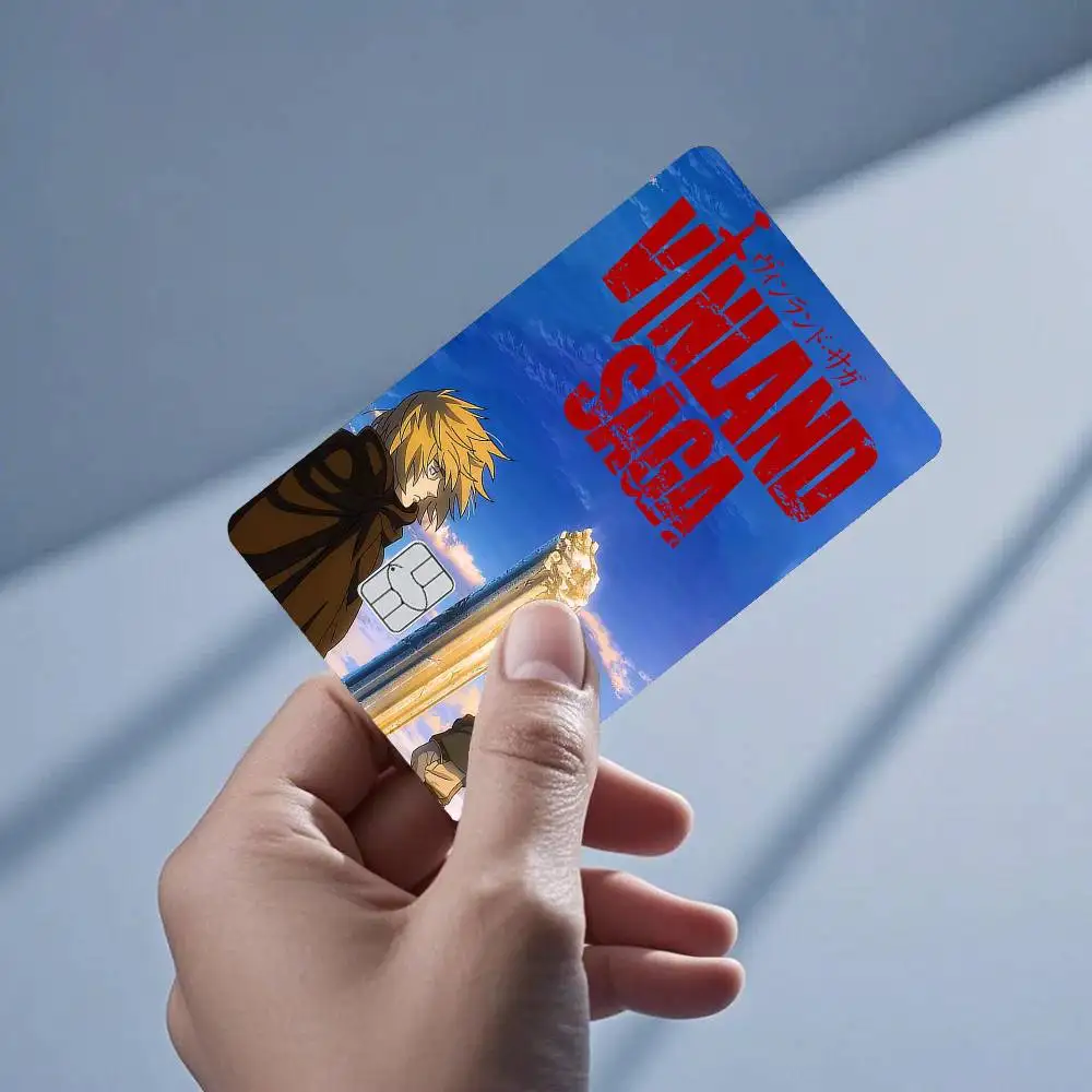 Anime Vinland Saga 4pcs 1Set Laser Holographic Sticker Skin Cover for Credit Bank Debit Card
