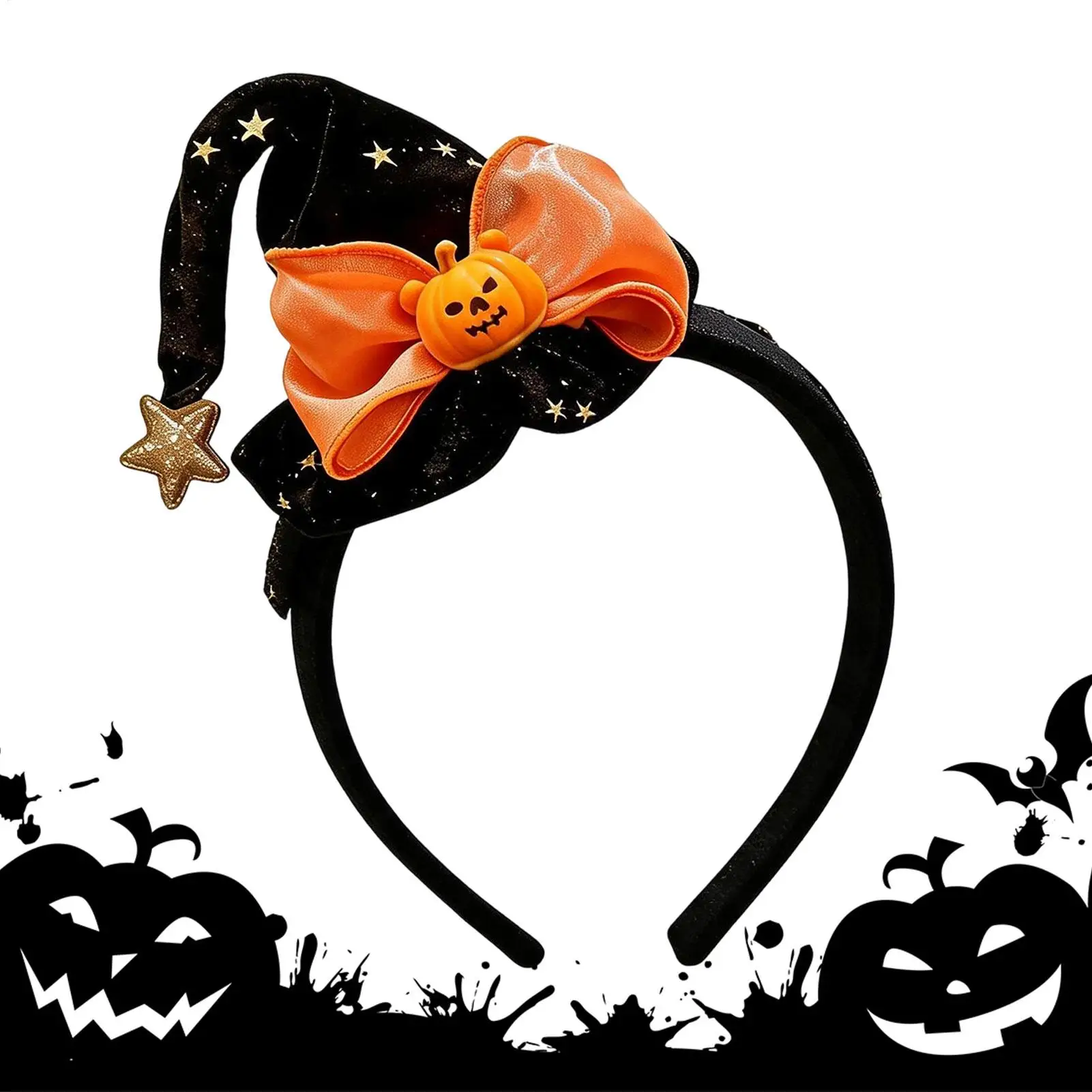 Halloween Spider Web Witch Hat  Pumpkin Ghost Festival Skull Headband Holiday Party Atmosphere  Props Tiara Hair Accessories