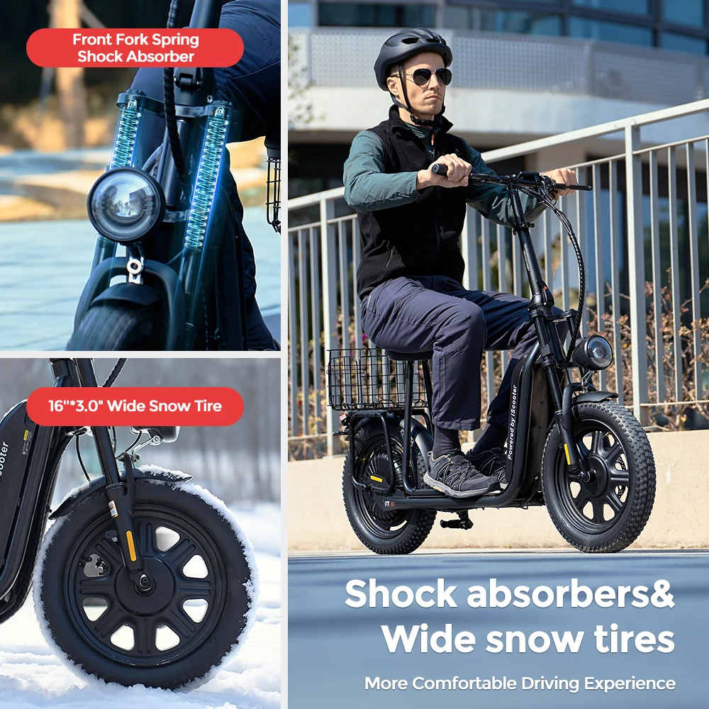 iScooter F7 1000W Electric Scooter  45km/h Speed 50km Range App Control 16