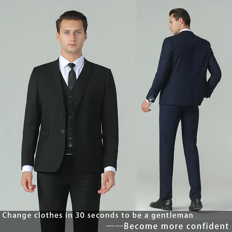 

D227Men's suit set, business suit, three piece set, oversized suit jacket, best man and groom's wedding dress