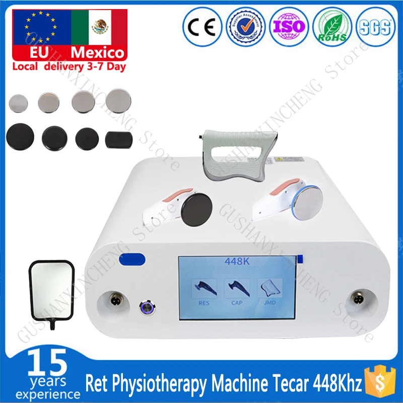 Local Shipping 448Khz CET RET Tecar Physical Therapy Machine Portable Rf Monopolar High Radio Frequency Diatermia Loss Weight