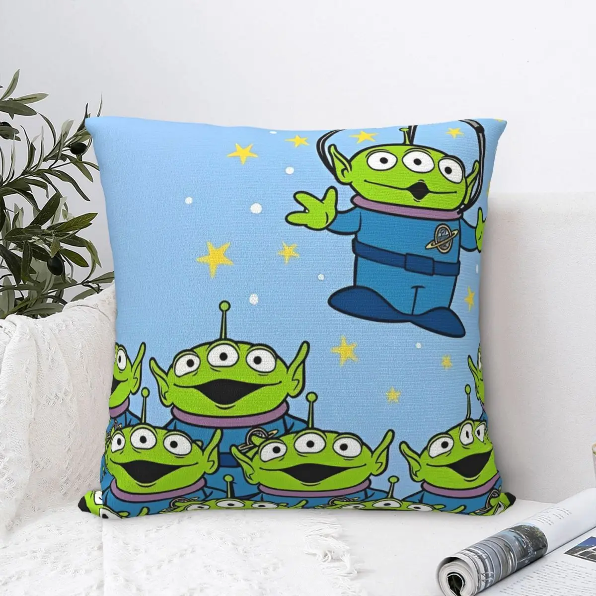 Toy Story Three Eyes Alien Pillow Cover Polyester Pillow Case Cushion Cover Retro Trendy Print Pillowcases For Living Room Chair