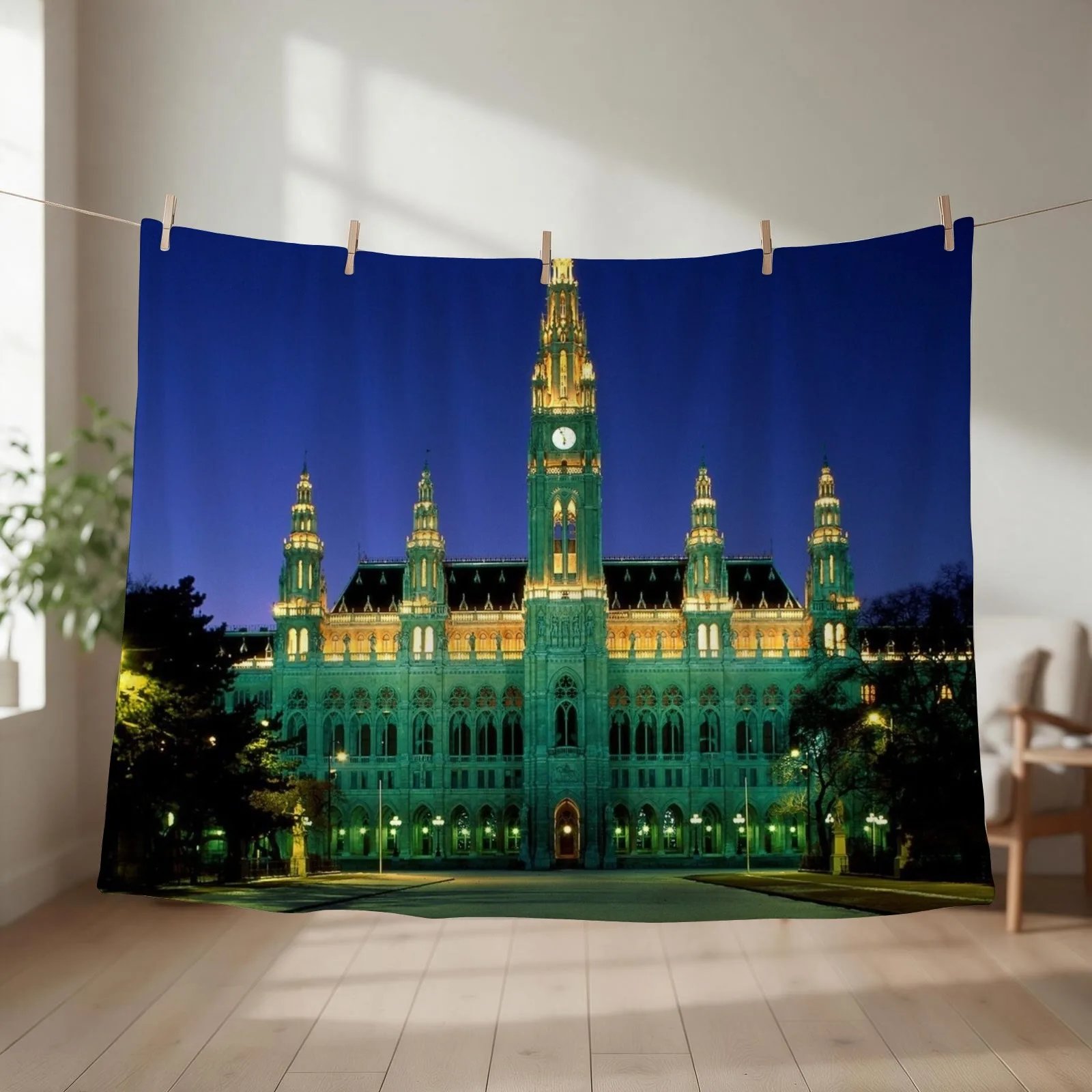 Town Hall, Vienna, Austria Throw Blanket couch cozy soft plush fuzzy picnic outdoor blanket