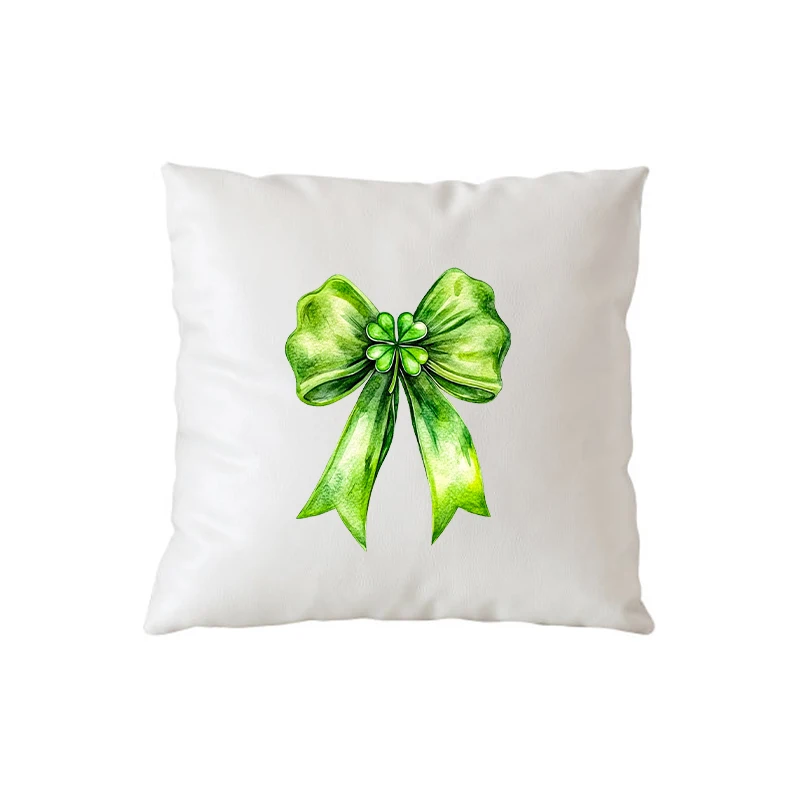 St. Patrick\'s Day Heat DTF Transfer Sticker Lucky Bowknot For T Shirts Jacket Fashion Iron On Print Patch Appliqued DIY Green