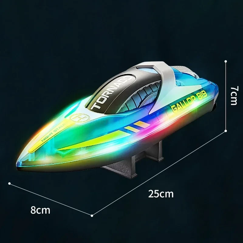 Waterproof 2.4GHz RC Boat Rechargeable Electric Radio Remote Control Speedboat Model Dual Motor Speedboat Toys For Boys