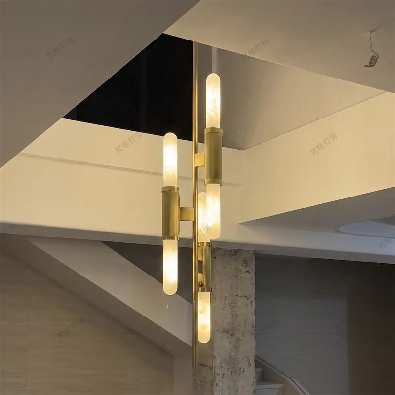 Alabaster Ceiling Pendant Light Alabaster Chandelier for Bedroom Living Dining Room Loft Natural Marble Bedside Pendant Lamp