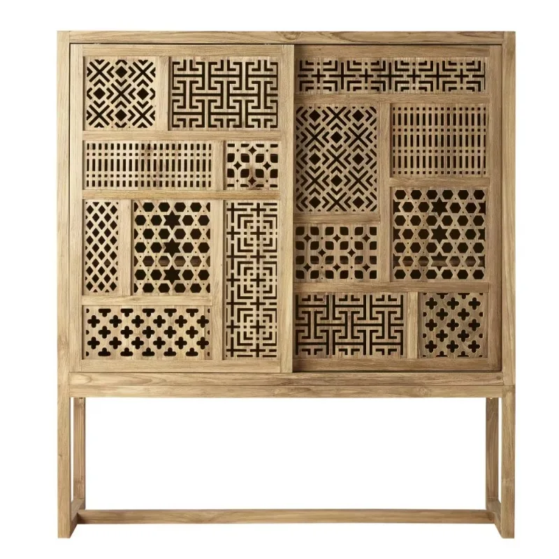 

Retro antique solid wood carving, European wardrobe wardrobe design side cabinet