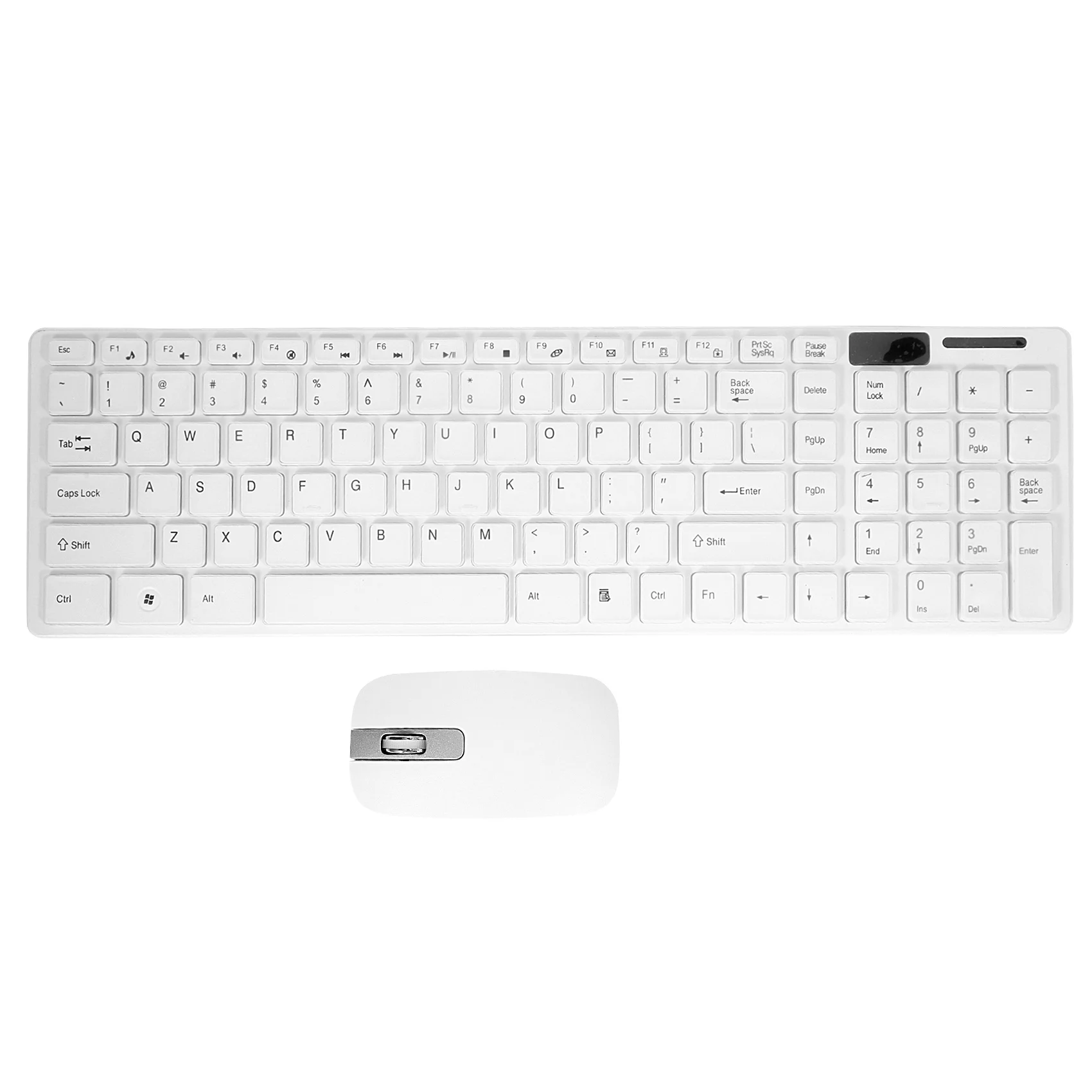 

Wireless Slim White Keyboard + Wireless Optical Mouse Set for PC and