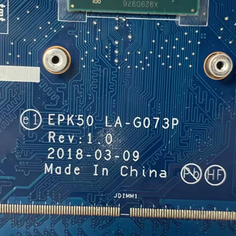 EPK50 LA-G073P Voor HP Pavilion 15-DA 15T-DA Laptop Moederbord Met SR3S1 N4000 CPU Moederbord 100% Volledig Getest Werken goed