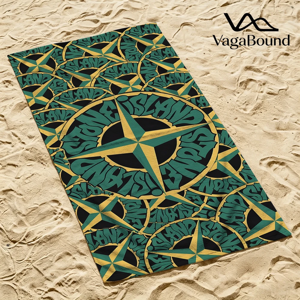 Serviette de plage S-Stone I-Island, serviette de bain en microfibre à séchage rapide, dessin animé, pour la natation, le surf, le camping, unisexe, vacances