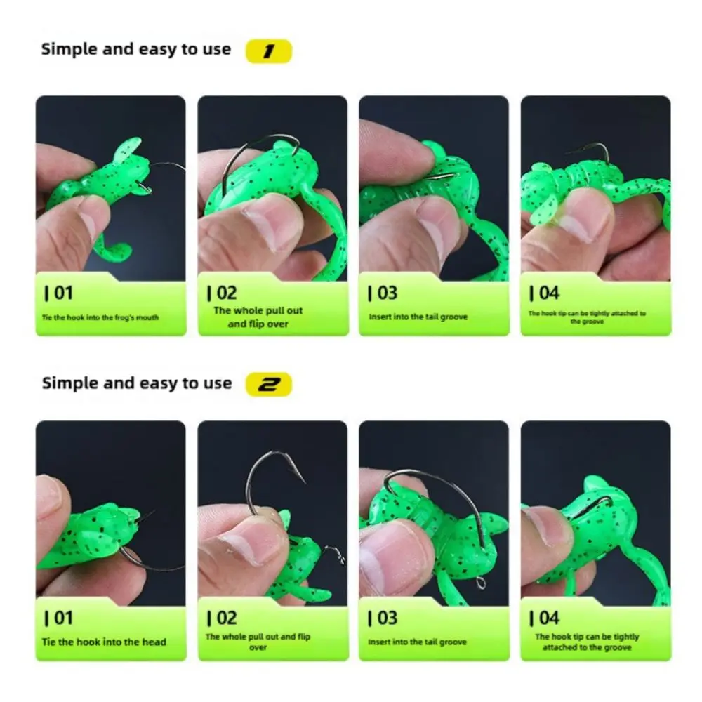 5PCS TPE Soft Frog Fishing Lures 5g Frog-Like Stance Lure Mini Frog Bait Jigging Lure Artificial Bait Outdoor Fishing