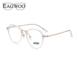 TR Frame Titanium Temple Eyeglasses Designed Full Rim Square Spectacle Vintage Style Fashion Big Nose Suitable 21mm bridge