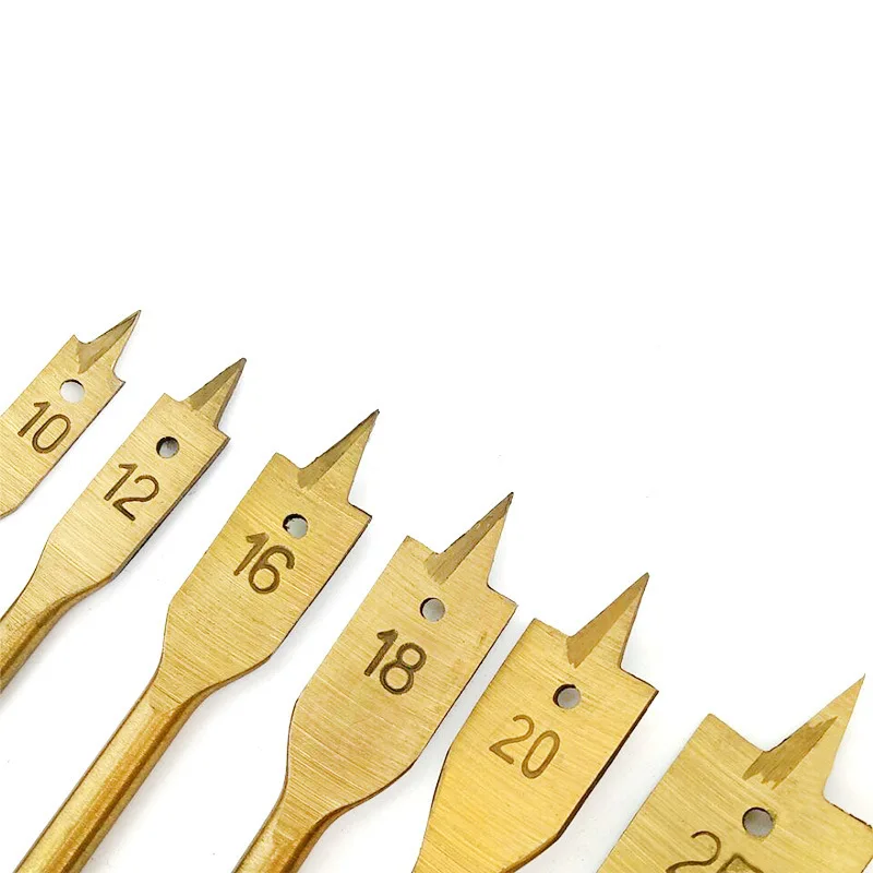 Set di punte da trapano piatte per la lavorazione del legno a tre punti di alta qualità 6/10 pezzi Set di apriscatole esagonali rotonde punzone per plancia a punta piatta