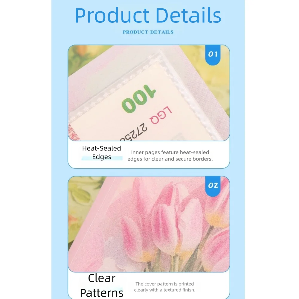 สมุดเก็บเงินแบบพกพา กันน้ำ ใช้ซ้ำได้ สำหรับการออมเงิน 100 ซอง  แบบภาพวาดสีน้ำมัน ช่วยประหยัดเงิน