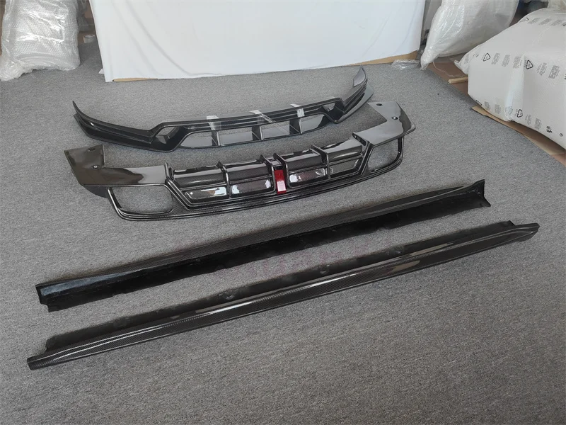 Carbon CM Style Front Bumper Edge Rear Diffuser Side Skirt Spoiler for Porsche Caye Coupe 2018-2021 Body Kit