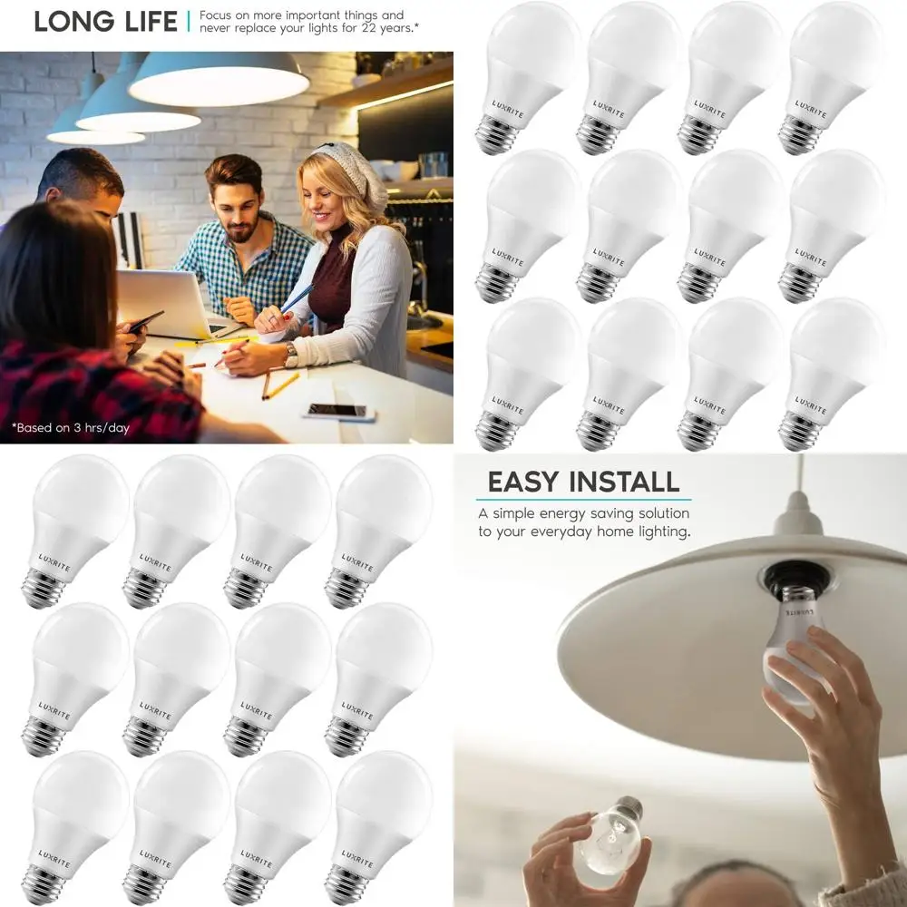 

12 Pack 11W 75W Equivalent LED Bulbs, 1100 Lumens, Warm White, Dimmable, Indoor/Outdoor, Energy Star