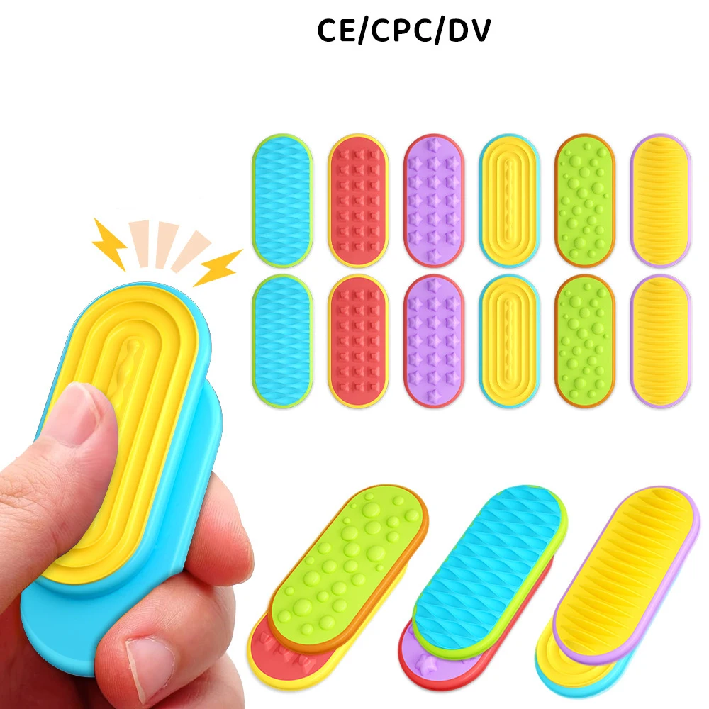 Pierres de souci colorées, curseur de poussée, Fidget EDC, doigt en Silicone, Anti-Stress, Spinner, autisme, soulagement de l'anxiété, jouet sensoriel