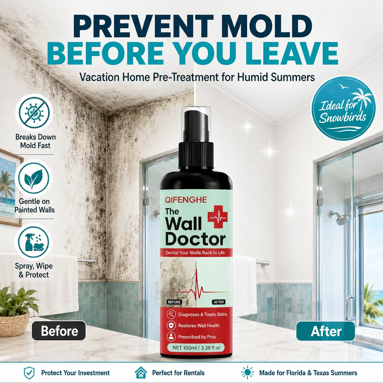 Wall Cleaner Spray, Multi-Surface Stain Remover for Latex Paint Plaster Walls, Removes Graffiti Grease Marker