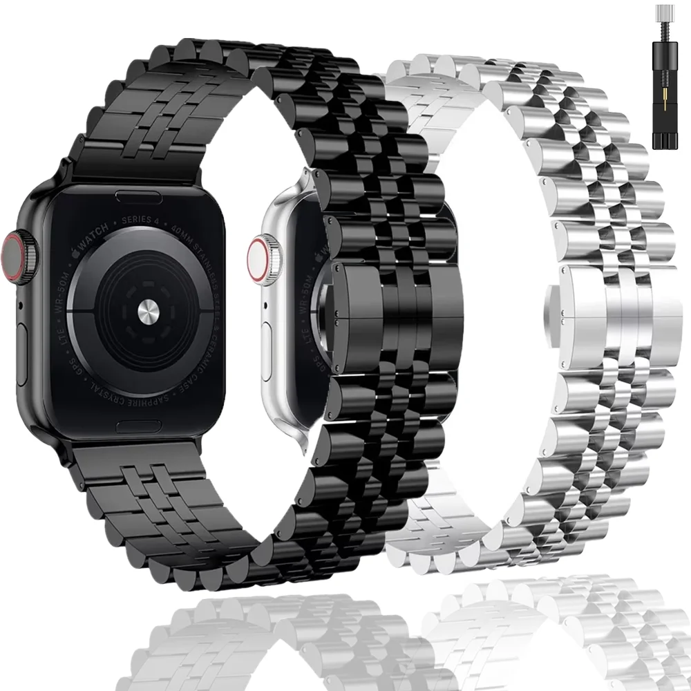 

Металлический ремешок для Apple Watch Band 49 мм 45 мм 41 мм 42 мм 46 мм 40 мм 44 мм Браслет из нержавеющей стали iWatch Ultra 10 9 8 7 6 5 4 SE Ремень