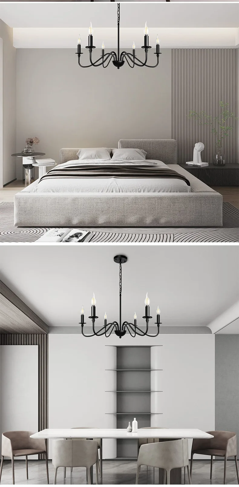 Retro Loft Living Room Chandelier Lighting E14 Vintage American Style Black/Gold Ceiling Chandelier Household Dining Room Light