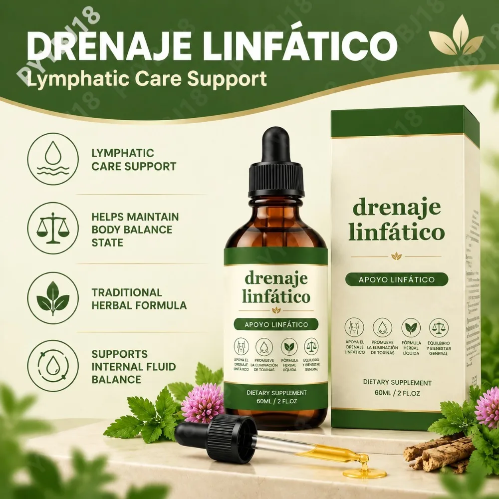 Lymphatic Drainage Drops Supports Lymphatic Care & Clean Internal Fluid Balance with Cleavers Red Clover Stillingia Root 60ml