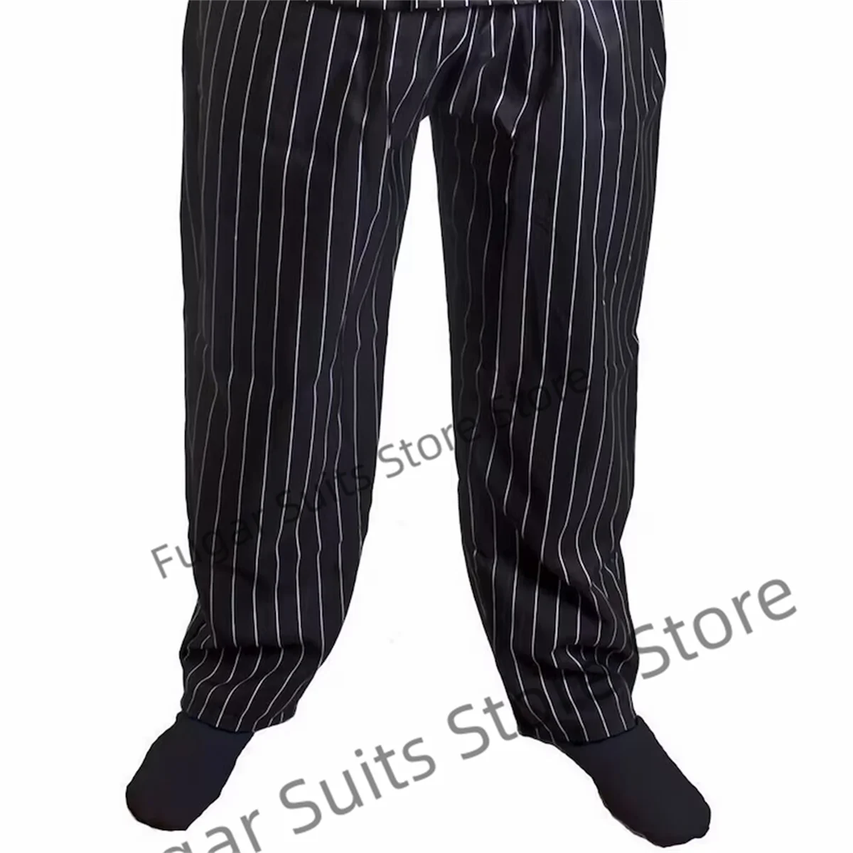 Fashion Men Suits Gangster Costume Adult Pinstripe Suit 1920\'s Fancy Dress Mafia Mobster 2 Pieces Sets Handsome Male Blazer