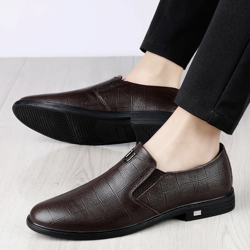 2025 Spring Hot Selling Business Formal Men's Adult Leather Shoes Breathable Men's Casual Shoes Fashion Simple Men's Work Shoes