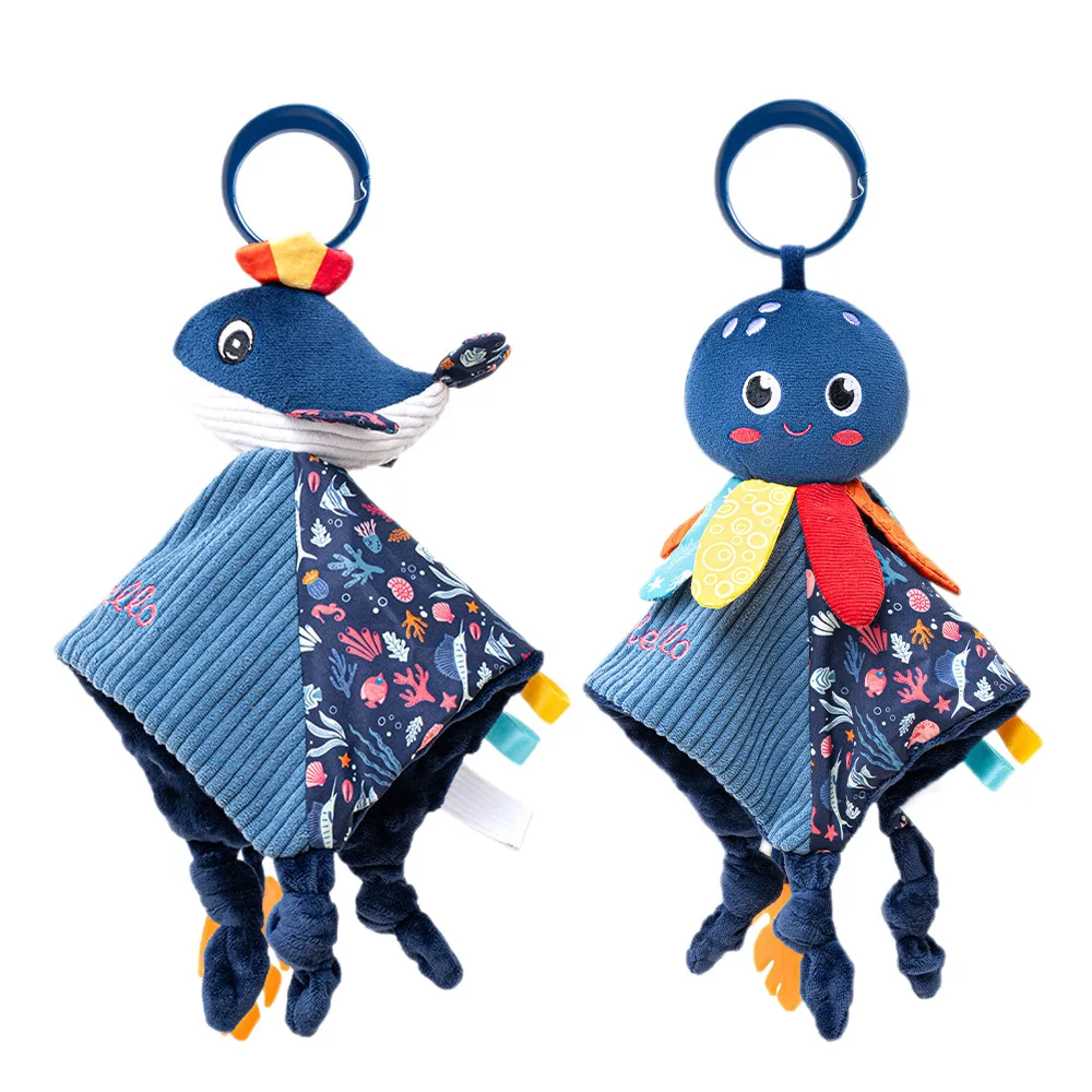 

Ocean soothing towel, with toothpaste sound paper soothing towel toy baby plush toy spot