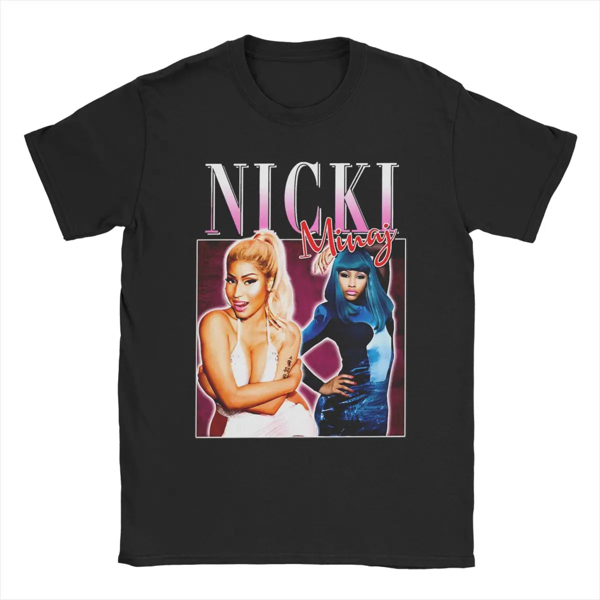 Men's T-Shirt Nicki Minaj Rapper Novelty Cotton Tee Shirt Short Sleeve T Shirts Round Collar Clothing 4XL 5XL 6XL