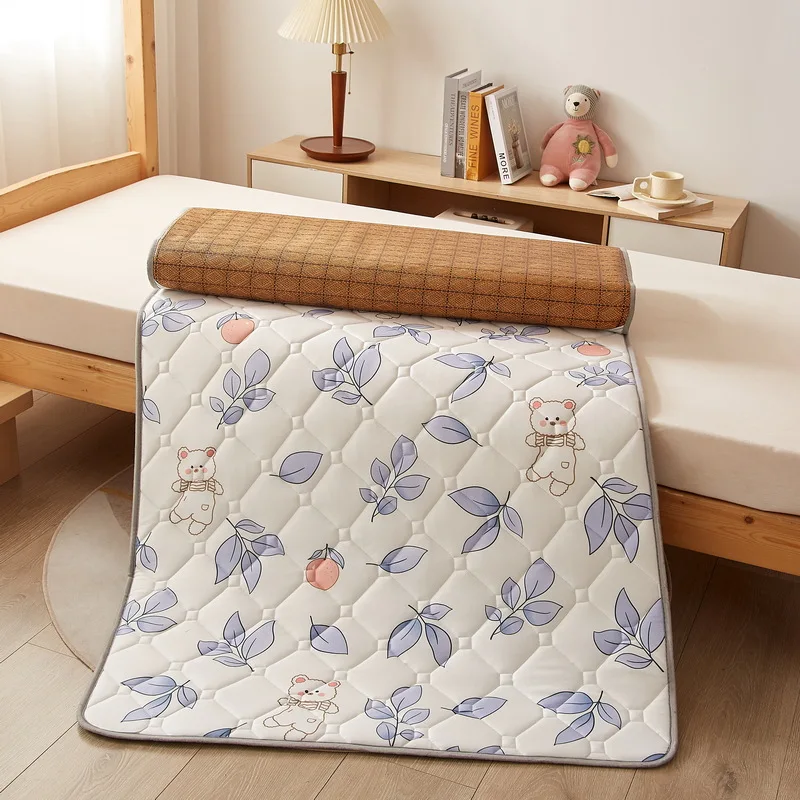 Double Sided All Seasons Mattress with Tatami Summer Rattan Mats Soft Cushion for Sleeping on Floor Bedroom Dormitory Single Bed