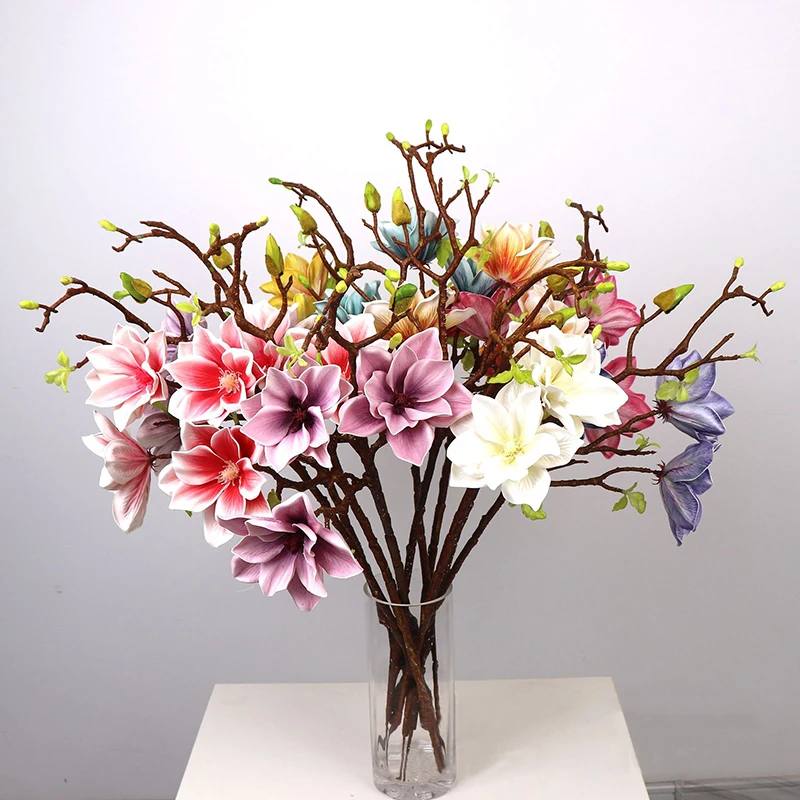 

Реалистичные сенсорные 72 см искусственные ветки магнолии с длинным стеблем идеальные свадебные букеты для гостиной вечерние украшения дома