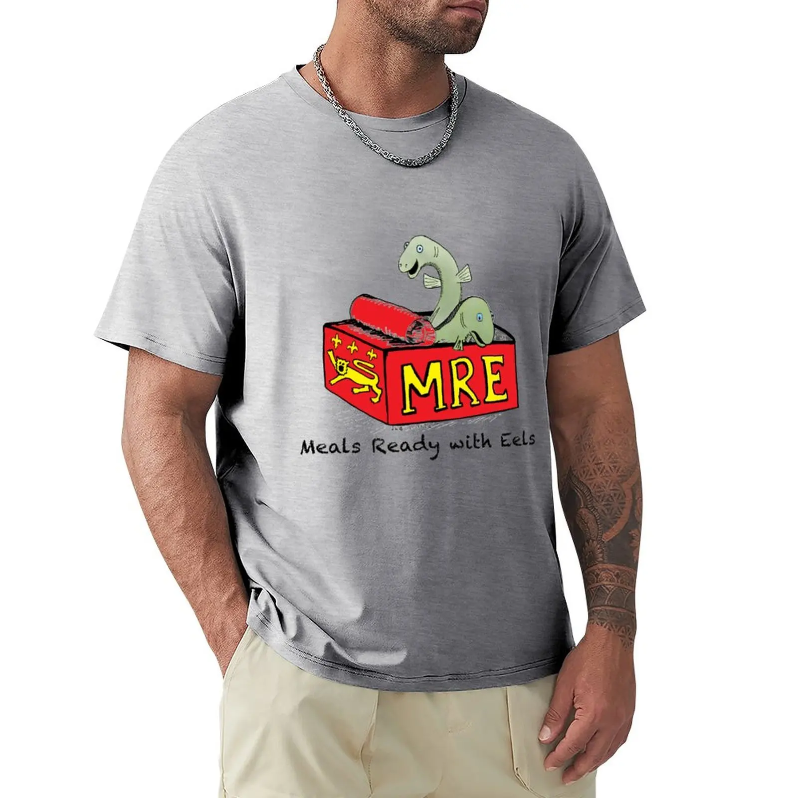 Medieval MRE: Meal Ready with Eels T-Shirt quick-drying boys animal print customizeds Men's t-shirt