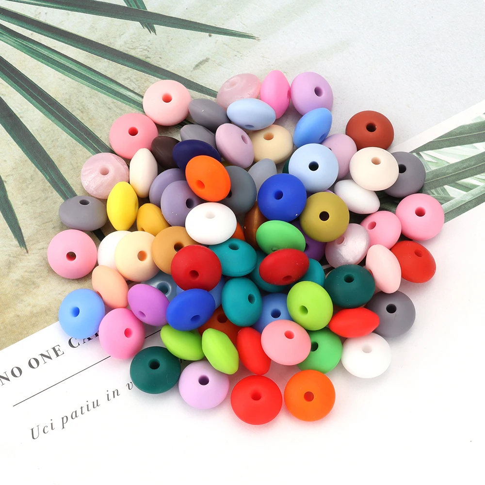 20 Stück 12mm Bonbonfarbene Silikonperlen, lose Abstandsperlen für Schmuckherstellung, DIY-Halsketten, Armbänder, Schlüsselanhänger-Zubehör – Detail 3