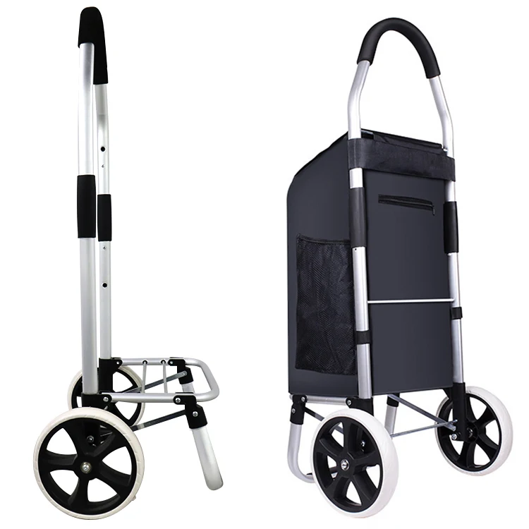 New Shopping Trolley Bag Portable Market Trolley Carts Shopping Bag Shop Trolley With Wheels Carton Plastic Folding