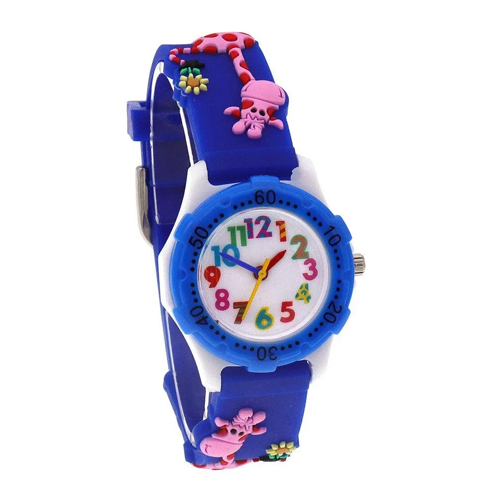 

Kids Cartoon Wrist Watch Silicone Strap Colorful Mini Giraffe Design Wristwatch