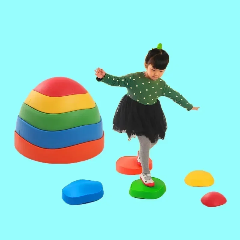 Children's sensory integration training tools river crossing stones early  equipment ADHD coordination balance trampling gift