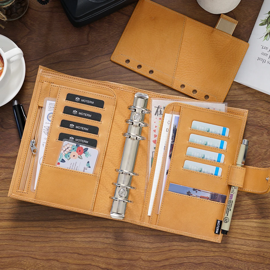 Imagem -03 - Limitado Imperfeito Moterm Completo Grão Vegetal Tan Couro Tamanho Pessoal Luxe 2.0 Anéis Planejador Caderno com 30 mm Anéis Diário Diário Diário
