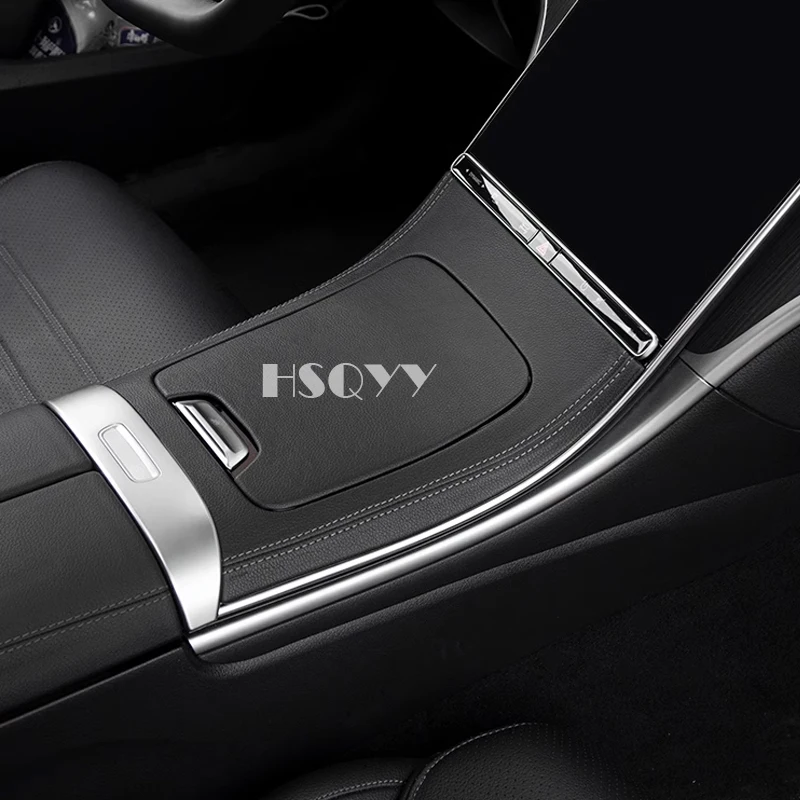 

Car Center Console Leather Style Panel Cover Trim Frame Interior Decoration Modification For Mercedes Benz C GLC Class W206 X254