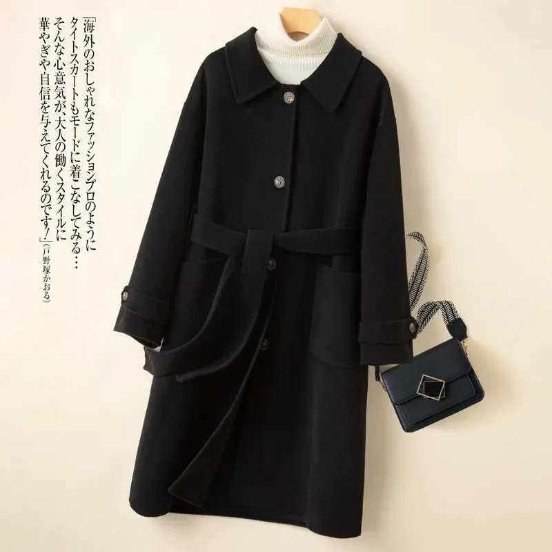 2025 New High-End Cropped Woolen Jacket For Women Petite Style Single-Sided Reversible High-Fashion Coat Thickened For Winter