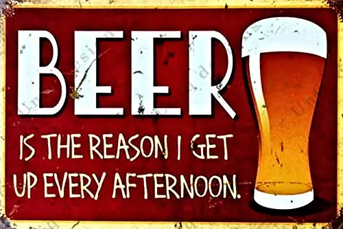 

Kalynvi Vintage Beer Tin Signs Beer The Reason I Get Up Every Afternoon Metal Beer Signs - Bar Signs Vintage Beer Wall Decor Alc