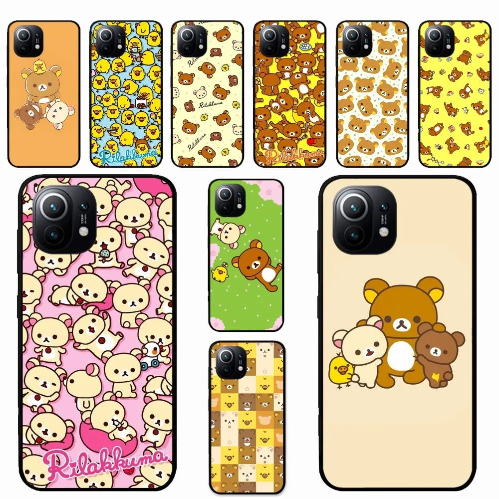 Cartoon R-rilakkuma Phone Case For Xiaomi Mi 5X 8 9 10 11 12 lite pro 10T PocoX3pro PocoM3 Note 10 pro lite