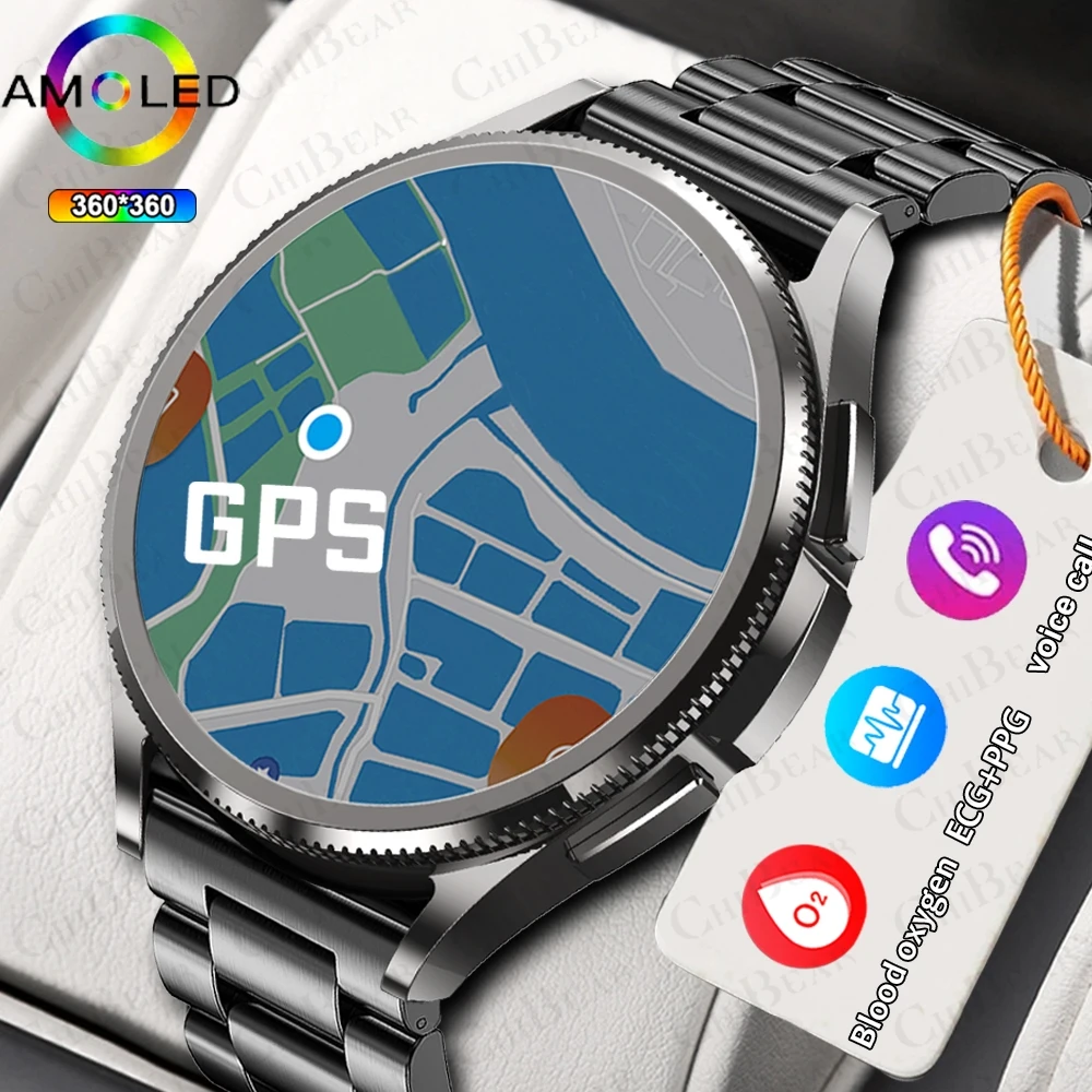 2025 새로운 스마트워치 6 클래식 스마트워치 패션 남성 스포츠 피트니스 방수 심박수 AMOLED HD 블루투스 통화 스마트워치