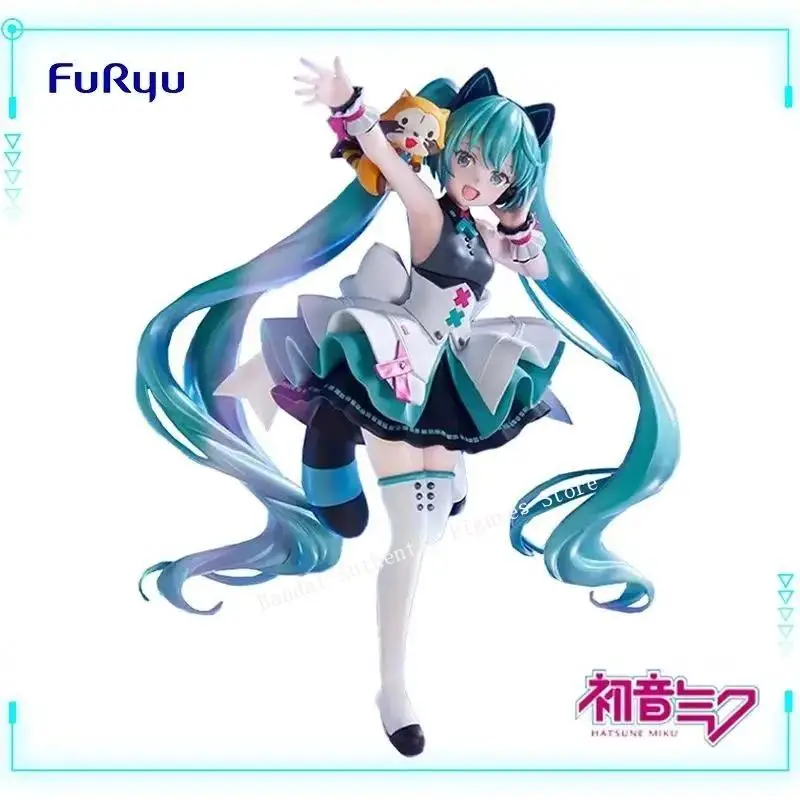 FuRyu Original Genuine Araiguma Rascal Piapro Characters Hatsune Miku Rascal Exceed Creative Cyber Future 17cm Model Toy Figures