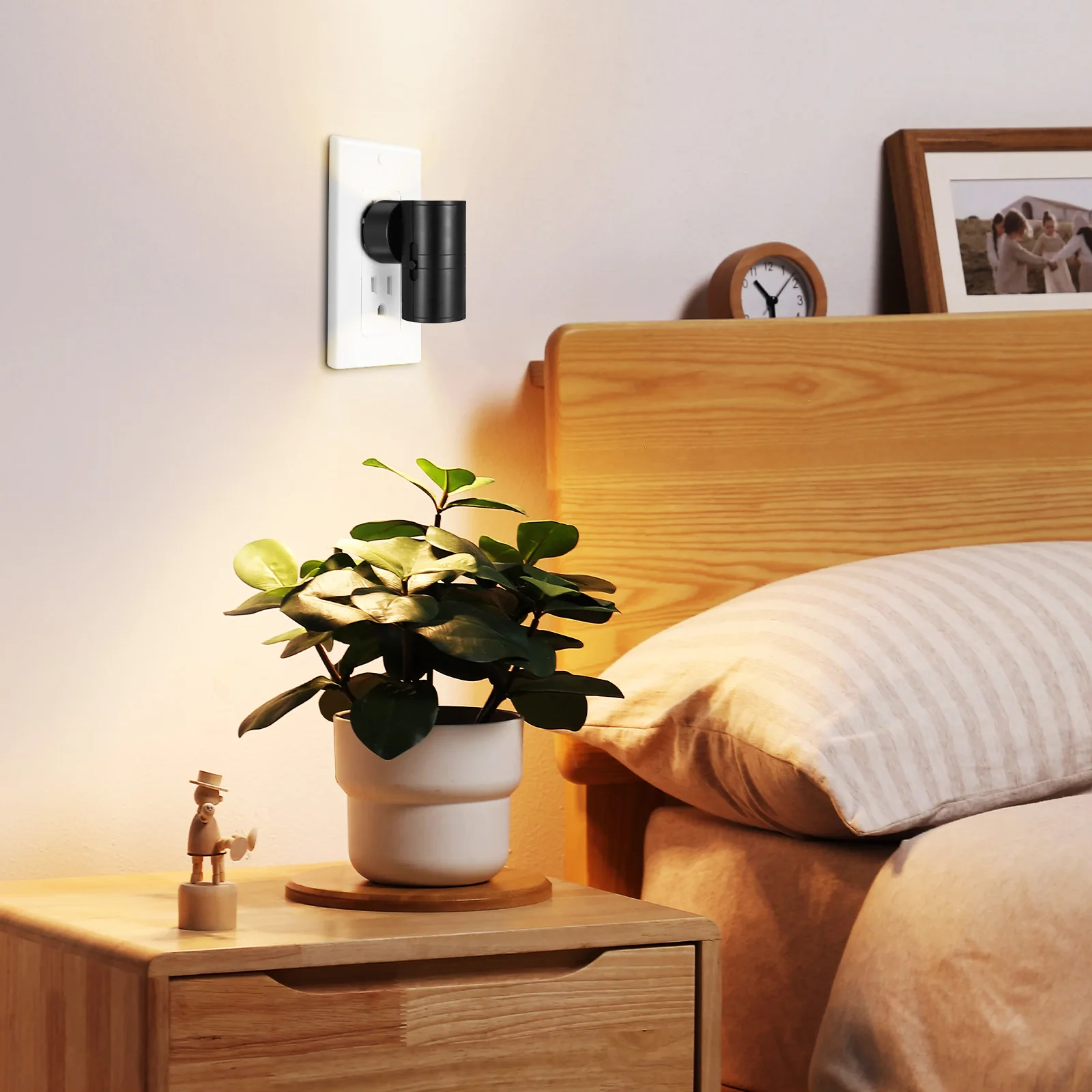 Led ضوء الليل المكونات في الجدار الضوء الأسود الاستشعار سطوع قابل للتعديل لينة توهج لغرفة النوم المطبخ المدخل الحمام الحضانة