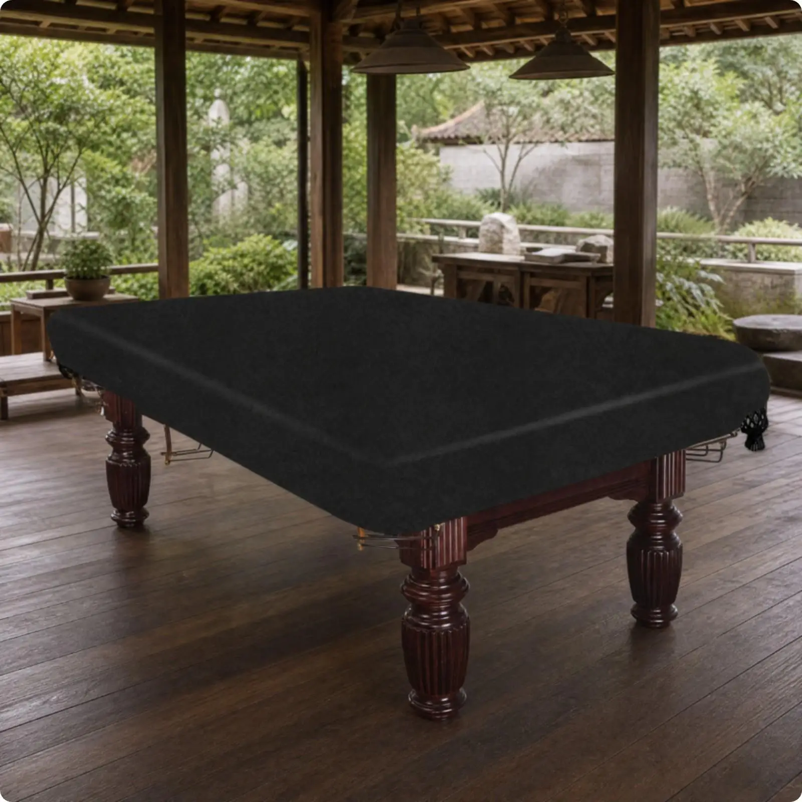 Water Repellent Billiard Table Cover for Year Round Outdoor Protection Fits Standard Pool Tables