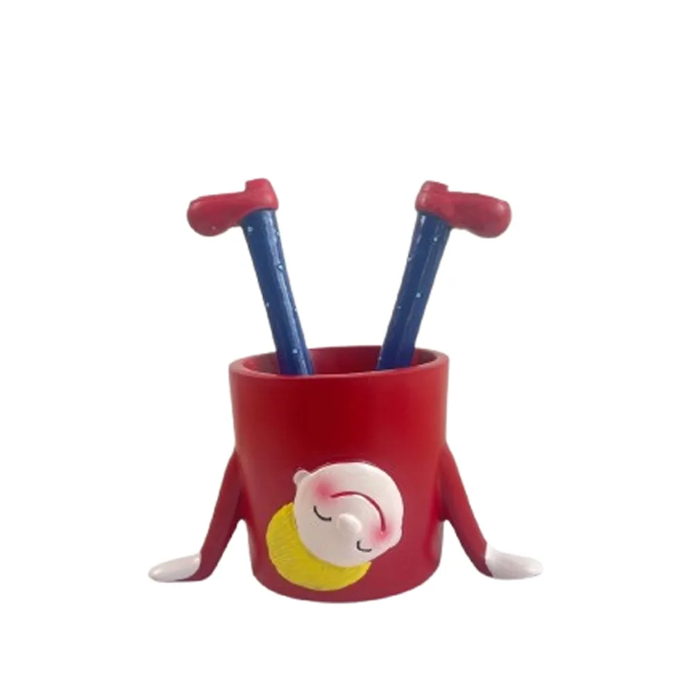 

Gift Idea Cartoon Inverted Flower Pot Girl Shape Decorative Succulent Plant Container Resin Small Plant Pot Office Decor