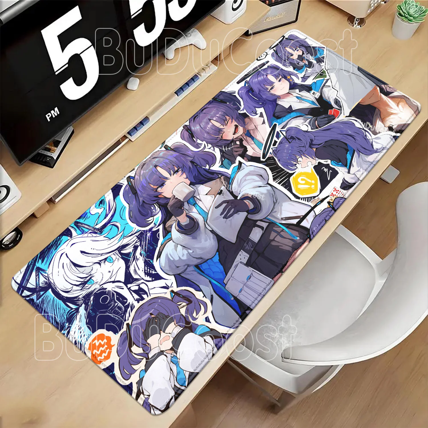 New Hayase Yuuka Blue Archive Gaming Mouse Pad HD Printing Overlock Mousepad Office Accessories Keyboard Non-slip Base Desk Mat